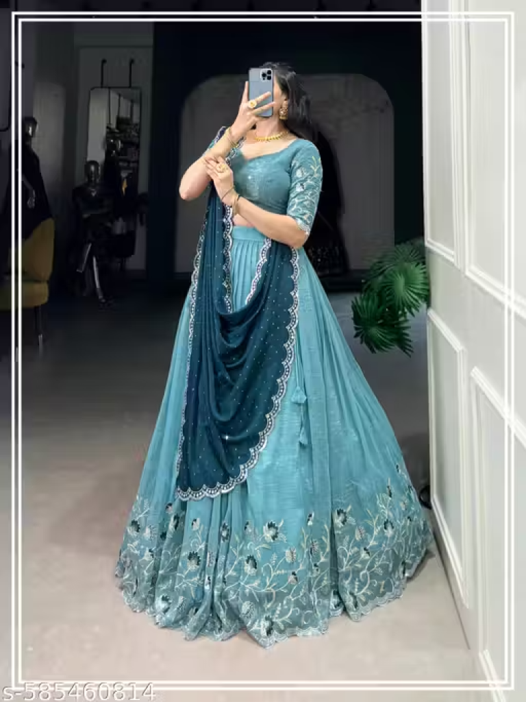 Heavy Net Embroidery Lehenga
