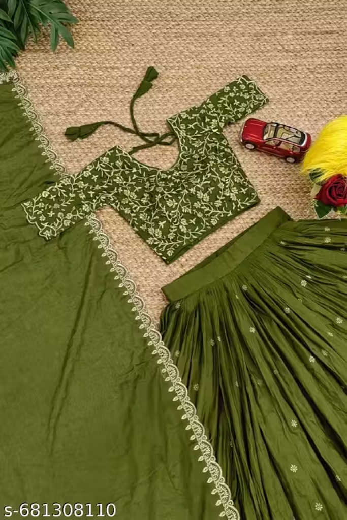 Round Neck Semi Stitched Lehenga
