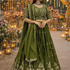 Round Neck Semi Stitched Lehenga