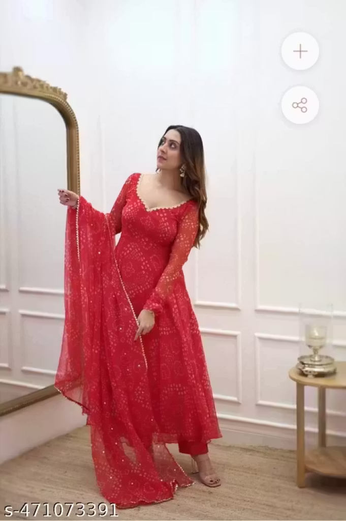Elegant Women Red Gown