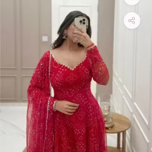 Elegant Women Red Gown