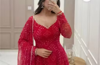 Elegant Women Red Gown