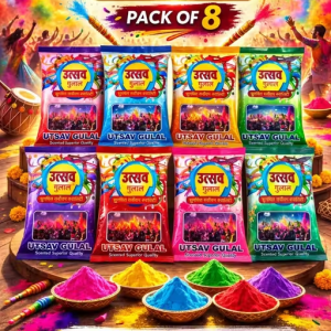 Premium Gulal Pack (Pack of 8 ,80gm Each ) – Safe & Vibrant Holi Colours