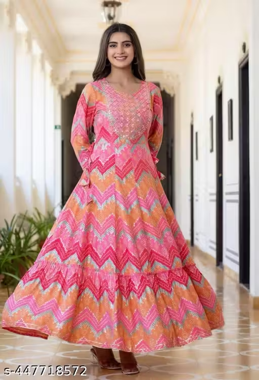 pixel_art_small (74) Rayon Anarkali Long Kurti