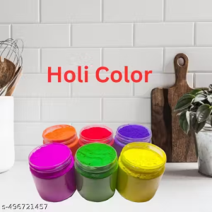 Herbal Gulal Organic Gulal Non-Toxic Eco Friendly Safe Rangotasav Holi Colour Herbal Holi Color Powder Pack of 6 (Red,Green,Pink,Purple,Yellow,Orange 600 g)