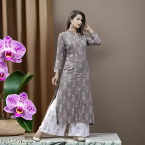 Women Ethnic Wear Printed Kurti Set for Office & Casual