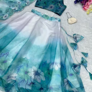 lehenga choli for women , holi lehenga ,festive lehenga choli for women , organza lehenga , Lehenga choli with dupatta