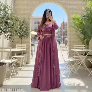 dark pink color gown choli skirt womens long dresses for women wedding party wear festival bollywood gown lehenga shrug latest fancy indowestern set georgette fabric embrodery work new trending sexy dress cotton birthday engagement reception western anarkali pakistani marriage function new