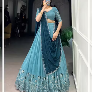 New Latest Embroidery Lehengha Choli With Embroidery Dupatta (Separate Blouse Piece, Without Stitch)