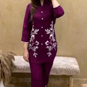 Women printed 3/4 sleeve co-rd set