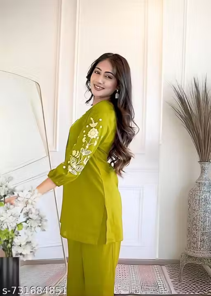 Casual Solid Cotton CoOrd