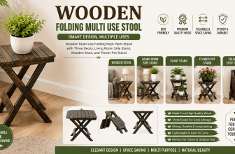 Wooden folding multi use Stool, Wooden Multi-Use Folding Rack Plant Stand with Three Decks, Living Room Side Stand, Wooden Stool, and Strong Flower Pot Stand, just 371 only.