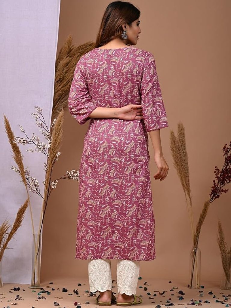 Women Cotton Straight Printed Kurti