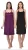 Trendy Women Solid Satin Nightdress Nighty Set (Purple, Black)