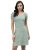 INNAYARA DIVIRTA Women’s A-Line Knee-Length Dress with Scoop Neck and Short Sleeves_XS_Green
