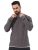 Maniac Mens Solid Round Neck Full Sleeve Grey Cotton Slim Fit T-Shirt