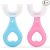 U Shaped Kids Toothbrush for Kids 3-5 Years Children U Shape Toothbrush Baby Brush Teeth Cleaner Silicone Tooth Brush Head 360 Degree Cleansing Infant Toothbrush (Multicolor) (2 Pcs)