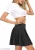 FC Women Stretch Waist Flared mini Skater Short Skirt-red