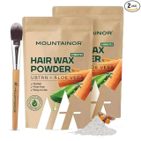 MOUNTAINOR Ubtan Facial Wax Powder with Sandalwood & Aloevera, Painless Herbal Facial Hair Removal Waxing Powder for Women 100 gm (Pack of 2)