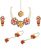 Rovlen Jewellery Yellow & red Flowers and Golden Paraag Jewellery Set For Haldi Pearl Necklace, Earring & Maang Tika for Women & Girls