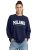 LEOTUDE Women’s Boyfriend/Loose Fit Full Sleeve Drop Shoulder Loopknit Round Neck Sweatshirt (Color Navy)