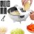 PRIDENSHI 9 in 1 Fruit Vegetable Drainer Basket with Veg Cutter Chips Maker Peeler Grater Plastic Portable Slicer Chopper Grater Kitchen Veggie Fruit Shredder Water Drain and Washing Basket
