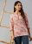 Women’s Floral Print Kurti Top Pink 3/4 Sleeves, Floral Print