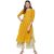 idaLia Ethnic Kurta Set for Women 3/4 Sleeve, Round Neck Cotton A-line Solid Kurta with Palazzo Pant Set