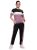 Women’s Round Neck Pajamas Set and Gym Outfit with Side Pockets and Drawstring Waist