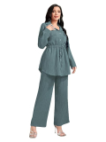 TADKEE Women’s Solid Color Casual Long Sleeve Top and Pant Co-ord Set with Pockets | Coord Set for Women | Kurta Set for Women just 599.