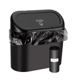 ROKTRY 15L Capacity Car Trash Can Bin with Lid and Trash Bags Small Car Garbage Can Leakproof Mini Car Accessories Trash Bin Car Dustbin Organizer Container for Car Office Home