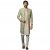KISAH Men’s Beige and Silver Indo Western Kurta Sherwani Churidar Set Cotton Full Sleaves, Knee Length, Straight, Regular Fit, Mandarin Collar Ethnic Wear