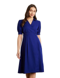 Symbol Premium Women’s ‘Desk-to-Dinner’ Fit & Flare Wrap Dress (Midi Length | Stylish) just 1699