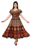 Outer Wear Rajasthani Traditional Women’s Cotton Maxi Long Dress Naptol Print Pumfum Attached Frock just 499.