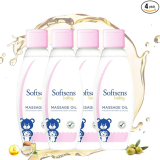 Softsens Baby Massage Oil, with Vitamin E & Olive Extracts, 200Ml | Free from parabens and harmful chemicals (Pack of 4, White)