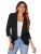 KOTTY Women’s Single Breasted Relaxed Fit Shawl Collar 3/4 Sleeve Blazer