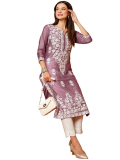 GoSriKi Women’s Cotton Blend Straight Chikankari Embroidered Effective Kurta just 498