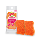 Scotch-Brite Foam Scrub Dots Non-Scratch Sponge, Suitable for Ceramics and Non-Stick Ware, rinses Clean and Stays Odor Free (2 Pieces)