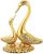 CraftVatika Pair of Kissing Duck Decorative Showpiece Metal Swan Set Statue for Home Table Office Desk Decoration-Gift for him her Couple Anniversary Birthday Valentine, 5×4.5×3 in, Gold (1) swan