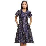 Powersutra Printed Silk Dress for Women | A-line Dress for Women | Office Wear for Women | Knee Length Dress for Women only 2494.