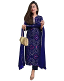 GoSriKi Women’s Rayon Blend Straight Bandhej Printed strong Kurta with Pant & Dupatta just 659