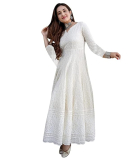 LookMark Women’s & Girl’s Straight Cotton Chikankari Long Kurti Gown just 799