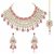 Peora Crystal Choker Necklace with Maang Tikka Earrings Indian Traditional Bridal Wedding Jewellery Set for Women