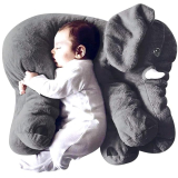 Animal Elephant Soft Toy, DearJoy Big Size Fibre Filled Stuffed Animal Elephant Soft (60 cm, Grey Color)