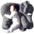 DearJoy Big Size Fibre Filled Stuffed Animal Elephant Soft Toy for Baby of Plush Hugging Pillow Soft Toy for Kids boy Girl Birthday Gift (60 cm, Grey Color)