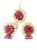 AGAAS ENTERPRISES Flower Jewellery Yellow Rose and Mogra Flower Maang Teeka &Earring Pink for Women for Gifting in Haldi Mehndi Function