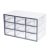 Litem Sysmax UP SYSTEM MULTIBOX 9 Drawers Cabinet with Lable Index Grey See Through Desk Organizer Storage Drawers with Adjustable Dividers for Office, Home, School Supplies