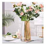 SPHINX Decorative Glass Vase for Flowers Plants, Home Decor Office Living Table Decorations, Vases for Home Decor, Strong Luster Glass Vase, Modern Glass Vase – (Crystal Amber, Approx 9 Inches Height)