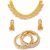 ZENEME Jewellery Set Gold Plated Pearl Wedding Bridal Necklace Jewellery With Earrings and Bangle Combo for Girl and Women (2.4, Gold)