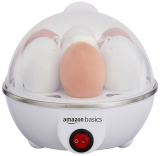 amazon basics Electric Egg Boiler | 3 Boiling Modes | Automatic Operation | Overheat Protection | 75ml | Plastic | White
